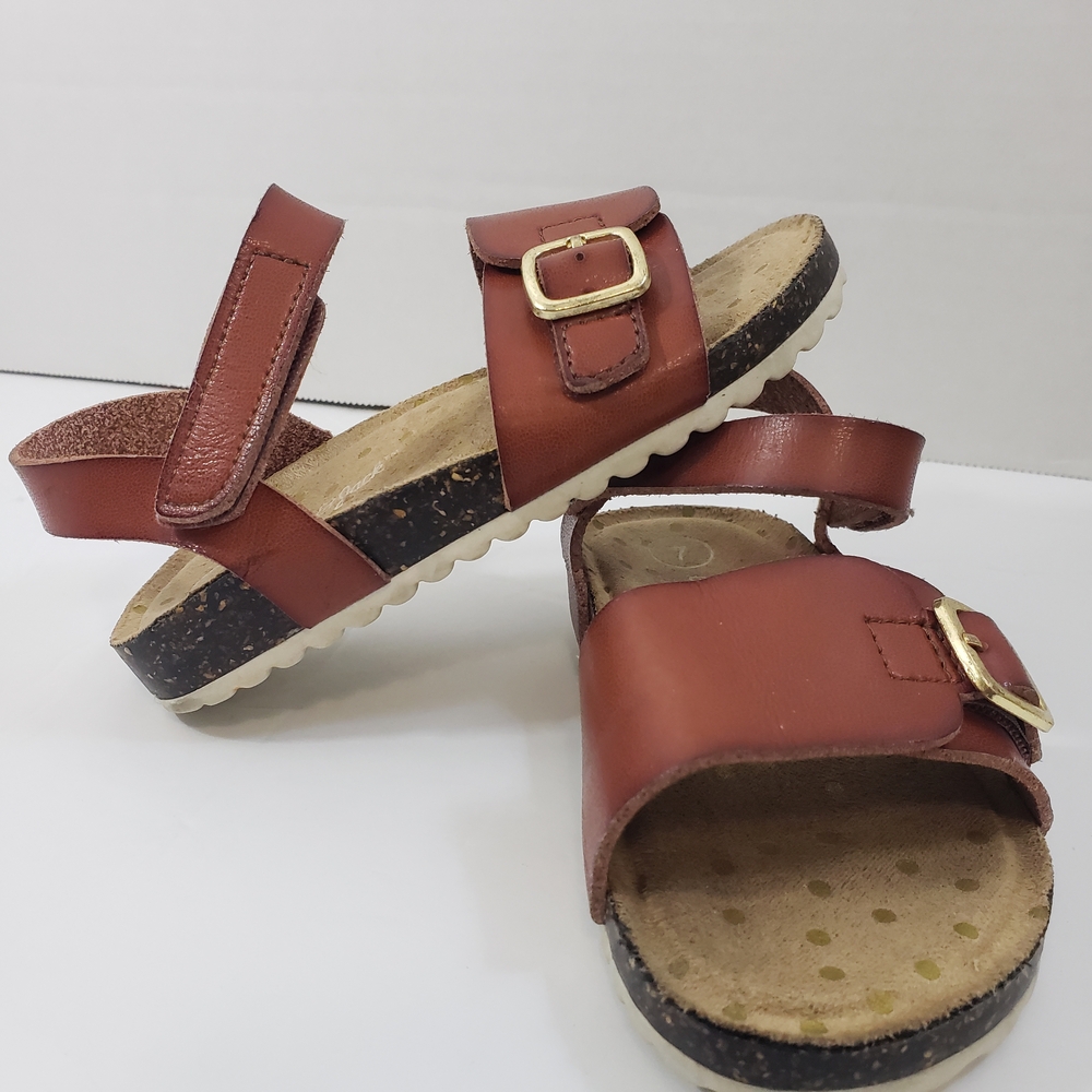 Cat & Jack Brown Sandals with Gold Buckle